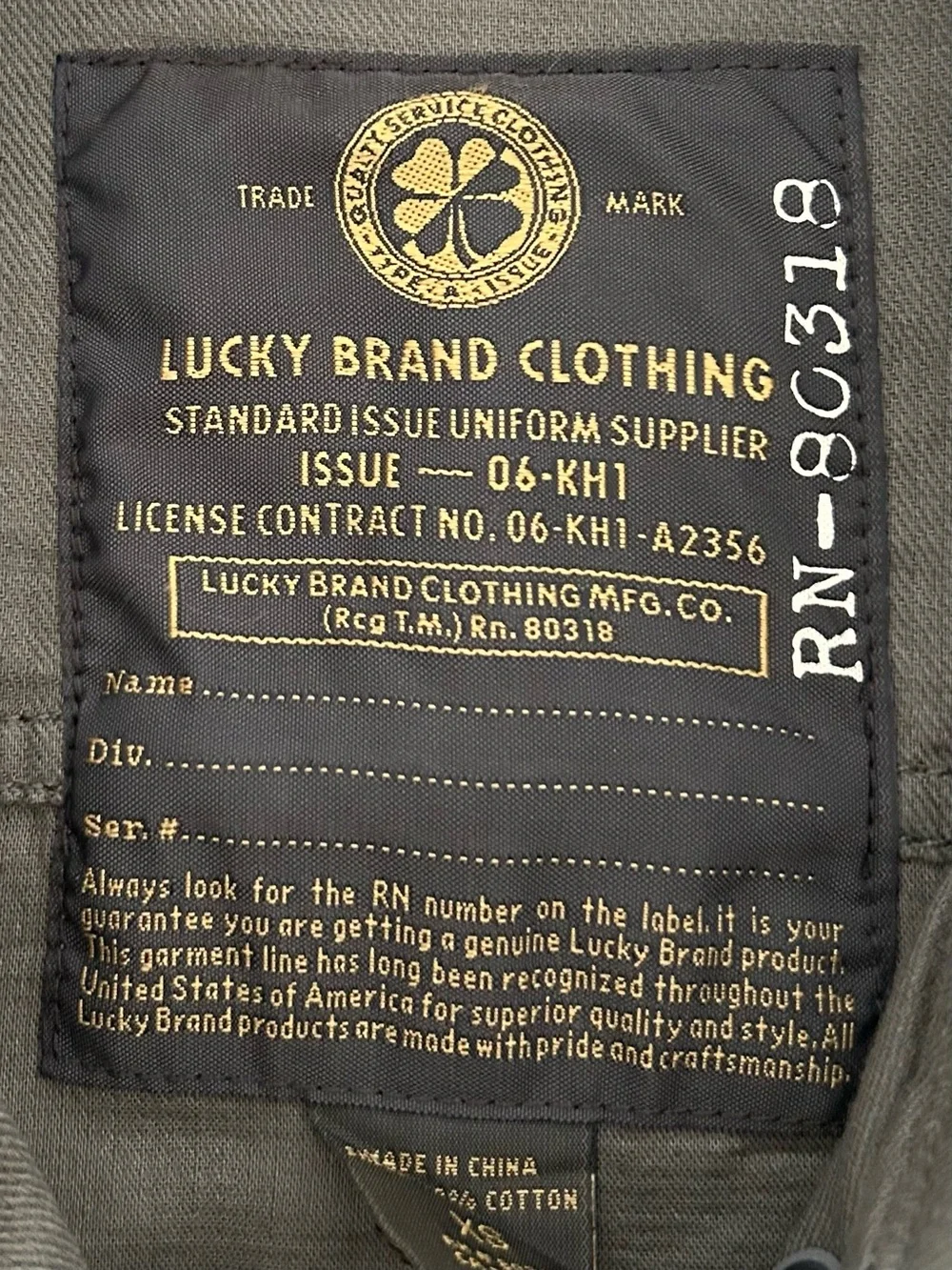 Lucky Brand / XS/ military utility field jacket featuring a draw string